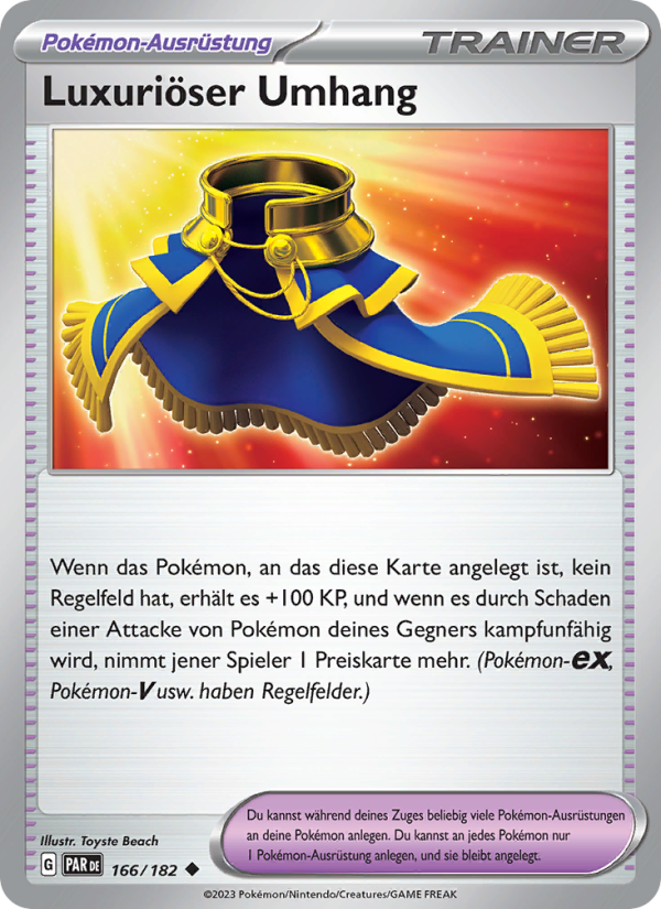 Luxuriöser Umhang 166 — Paradoxrift (German Pokémon TCG card)
