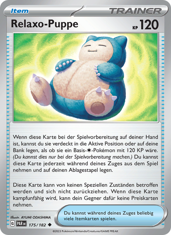 Relaxo-Puppe 175 — Paradoxrift (German Pokémon TCG card)
