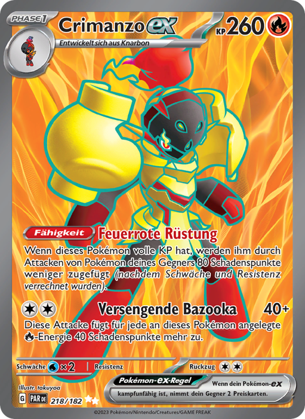 Crimanzo-ex 218 — Paradoxrift (German Pokémon TCG card)