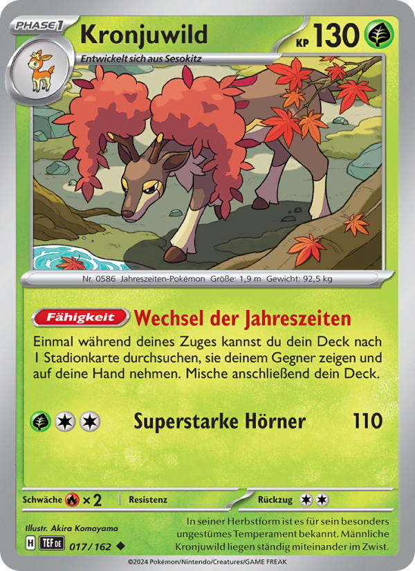 Kronjuwild 017 — Gewalten der Zeit (German Pokémon TCG card)