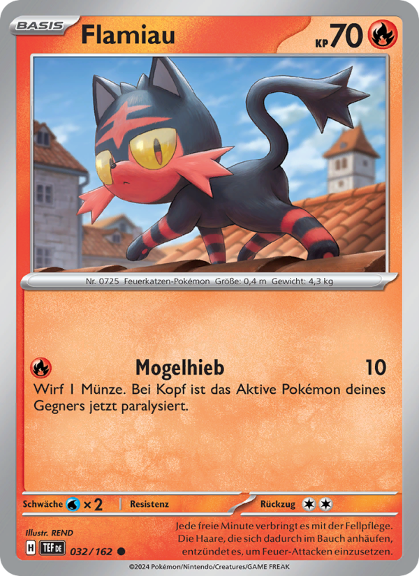 Flamiau 032 — Gewalten der Zeit (German Pokémon TCG card)