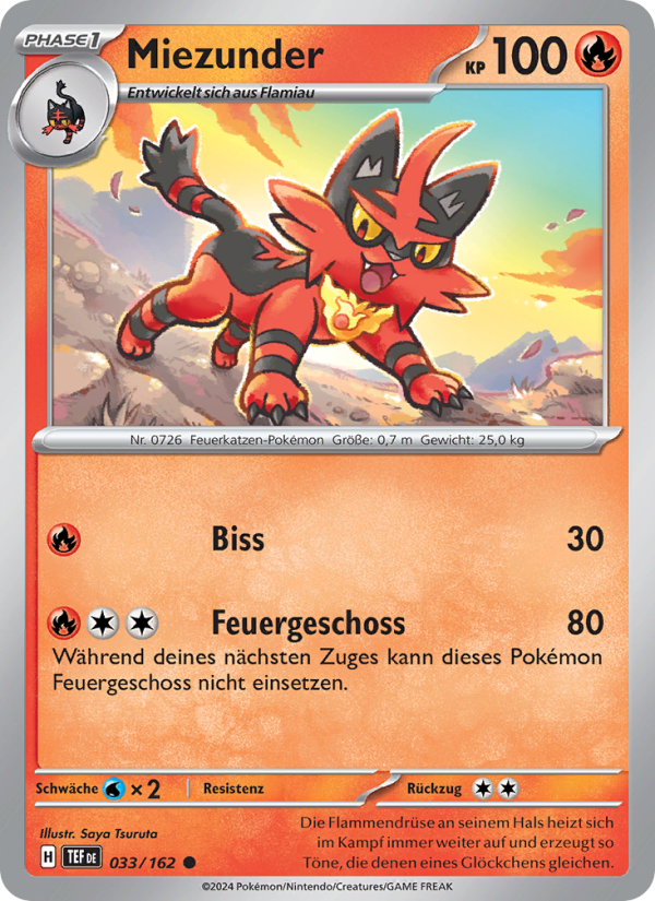 Miezunder 033 — Gewalten der Zeit (German Pokémon TCG card)