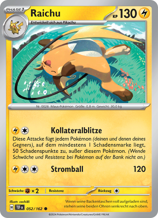 Raichu 052 — Gewalten der Zeit (German Pokémon TCG card)