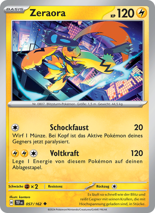 Zeraora 057 — Gewalten der Zeit (German Pokémon TCG card)