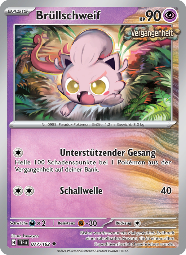 Brüllschweif 077 — Gewalten der Zeit (German Pokémon TCG card)