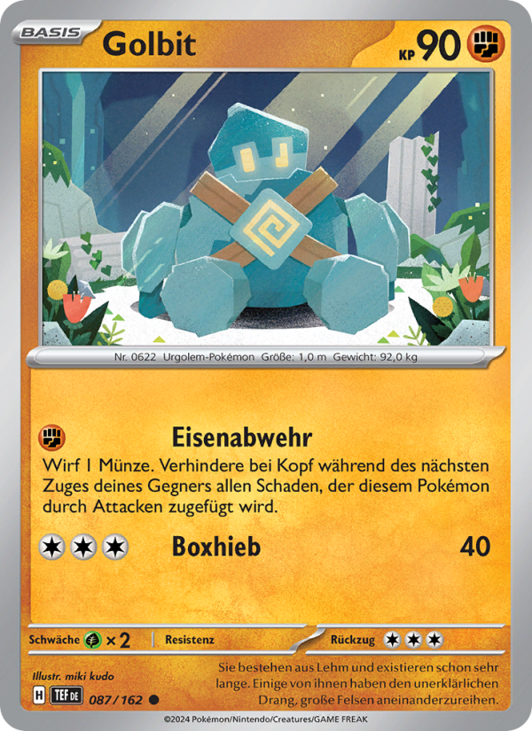 Golbit 087 — Gewalten der Zeit (German Pokémon TCG card)