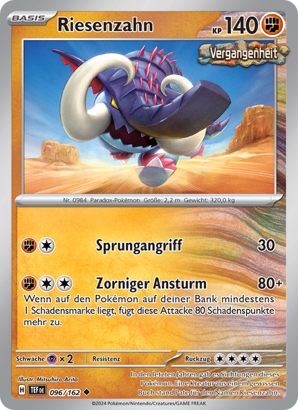 Riesenzahn 096 — Gewalten der Zeit (German Pokémon TCG card)