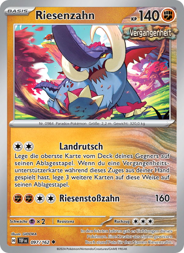 Riesenzahn 097 — Gewalten der Zeit (German Pokémon TCG card)