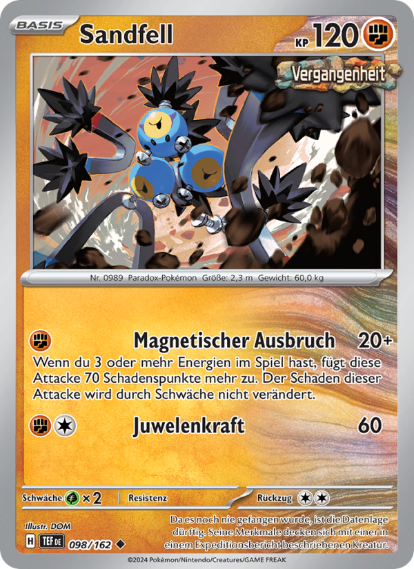 Sandfell 098 — Gewalten der Zeit (German Pokémon TCG card)