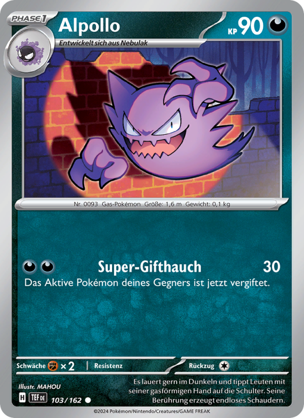 Alpollo 103 — Gewalten der Zeit (German Pokémon TCG card)