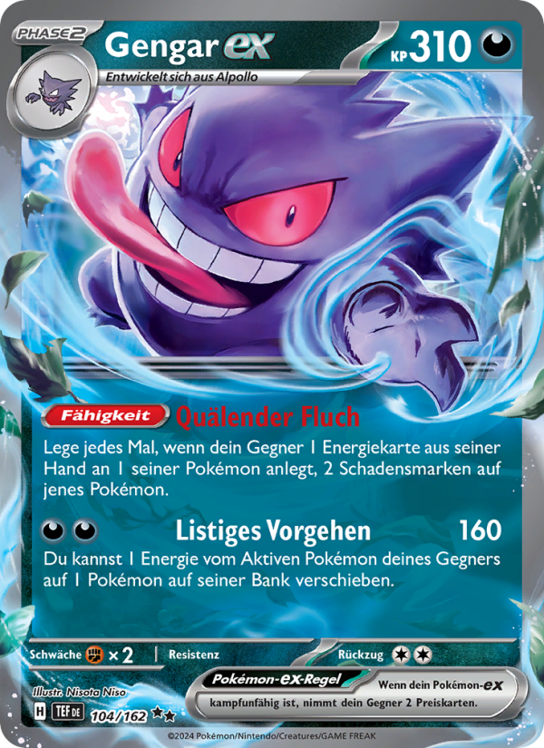 Gengar-ex 104 — Gewalten der Zeit (German Pokémon TCG card)