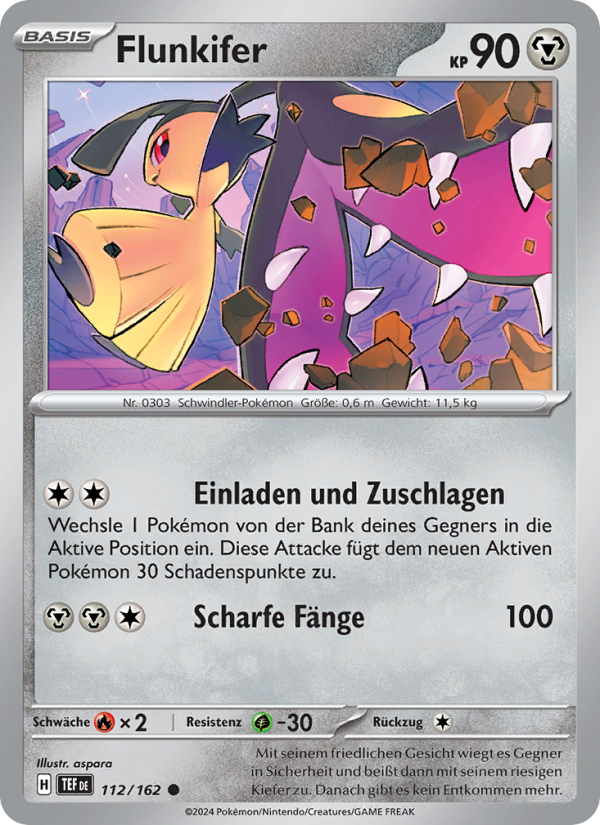 Flunkifer 112 — Gewalten der Zeit (German Pokémon TCG card)