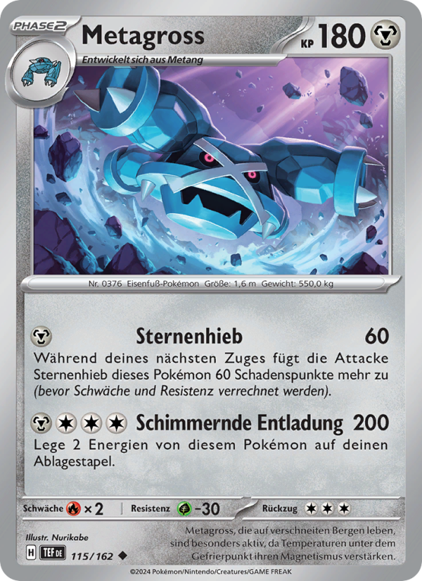 Metagross 115 — Gewalten der Zeit (German Pokémon TCG card)