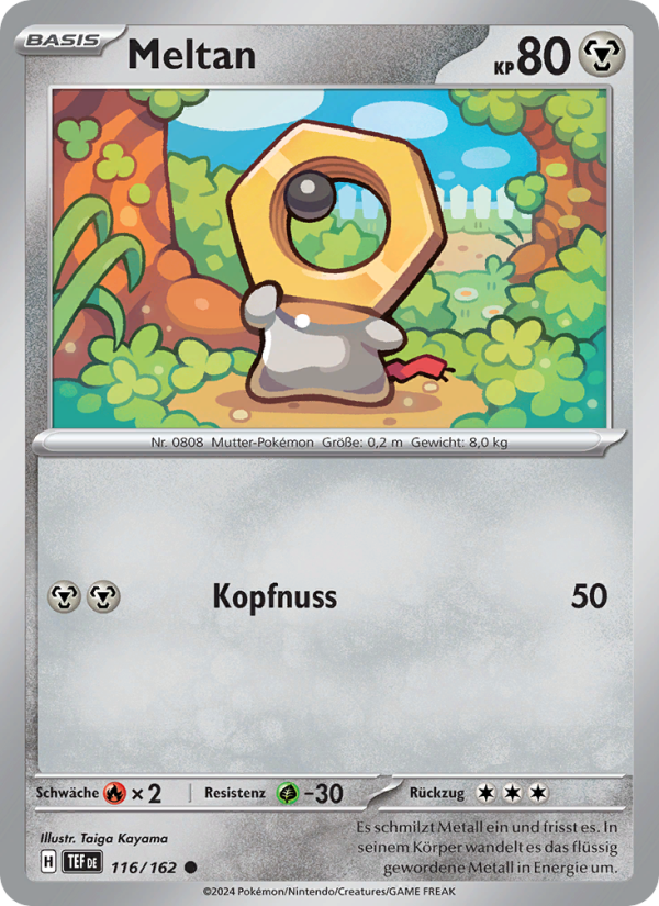 Meltan 116 — Gewalten der Zeit (German Pokémon TCG card)
