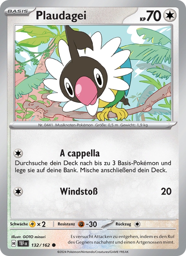 Plaudagei 132 — Gewalten der Zeit (German Pokémon TCG card)