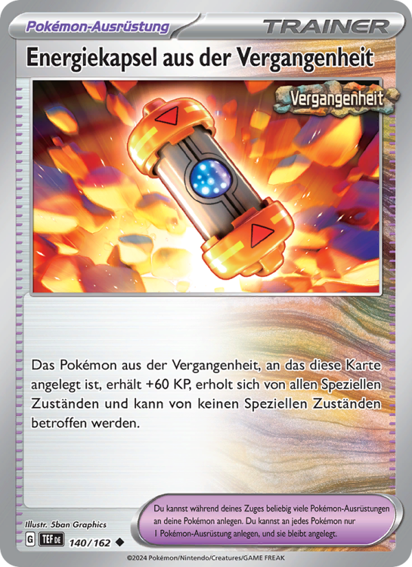 Energiekapsel aus der Vergangenheit 140 — Gewalten der Zeit (German Pokémon TCG card)