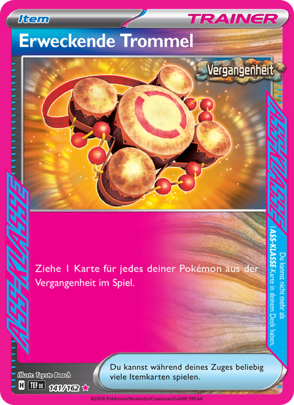 Erweckende Trommel 141 — Gewalten der Zeit (German Pokémon TCG card)