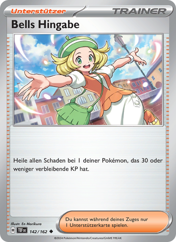 Bells Hingabe 142 — Gewalten der Zeit (German Pokémon TCG card)