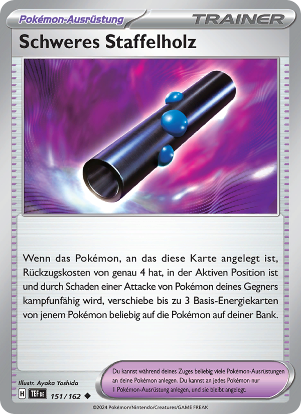 Schweres Staffelholz 151 — Gewalten der Zeit (German Pokémon TCG card)