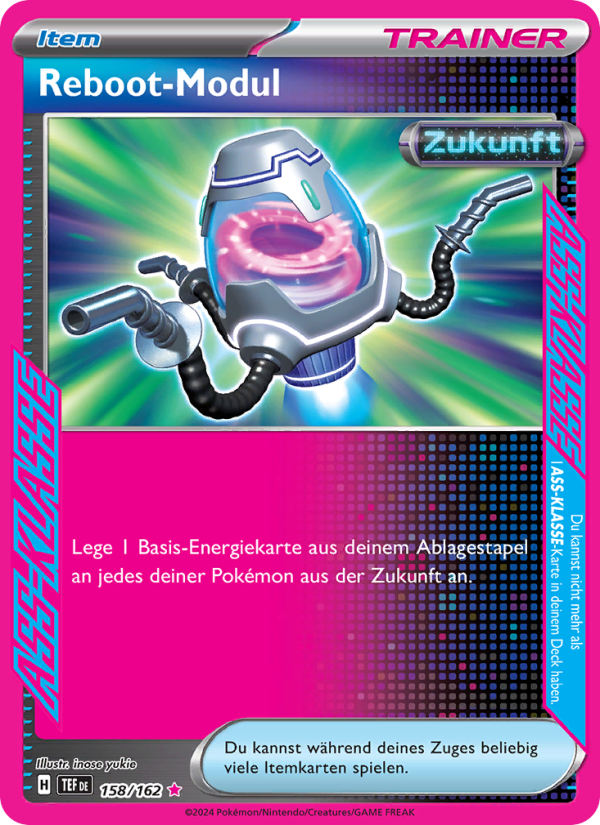 Reboot-Modul 158 — Gewalten der Zeit (German Pokémon TCG card)