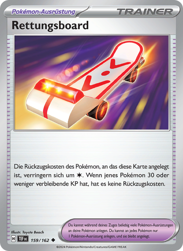 Rettungsboard 159 — Gewalten der Zeit (German Pokémon TCG card)