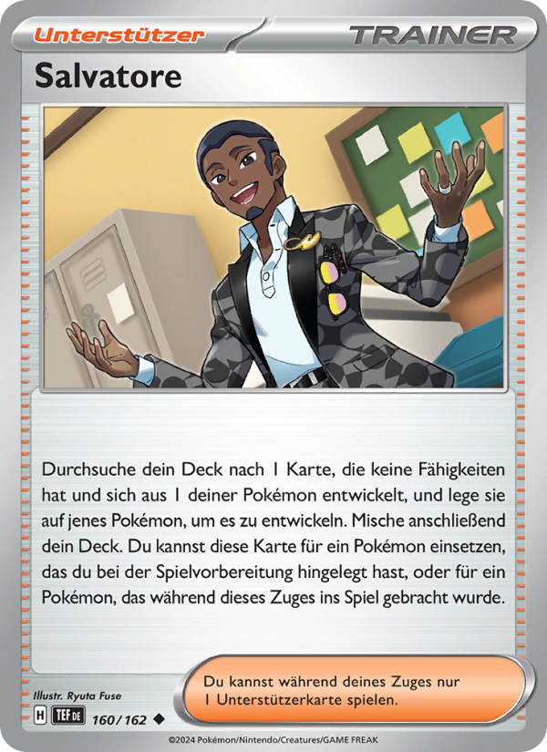Salvatore 160 — Gewalten der Zeit (German Pokémon TCG card)