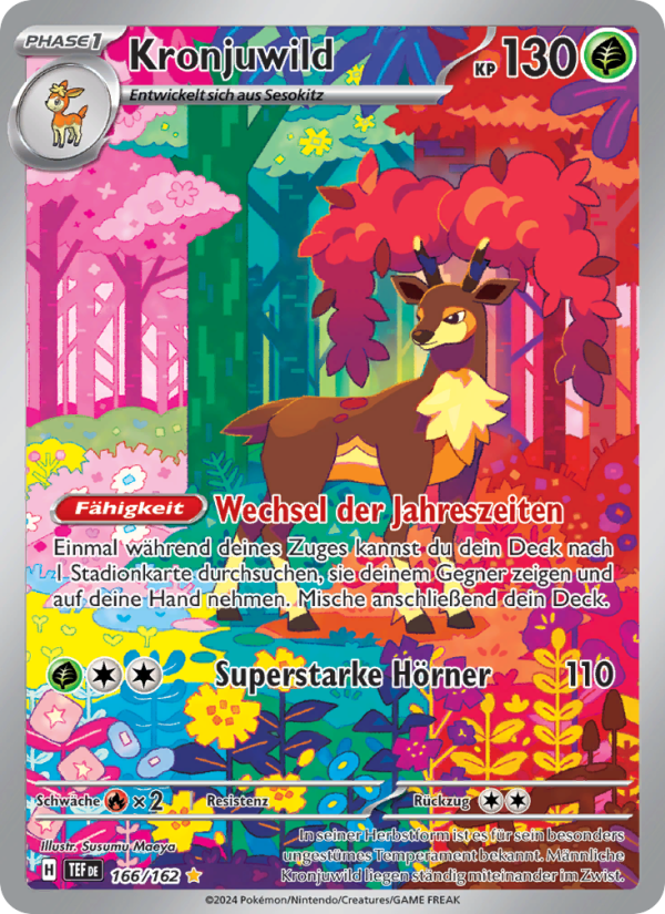 Kronjuwild 166 — Gewalten der Zeit (German Pokémon TCG card)