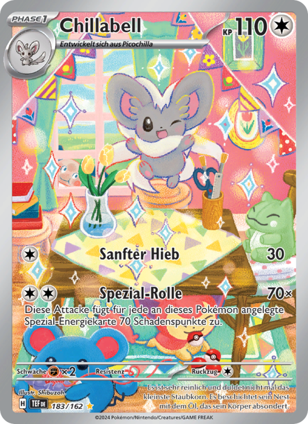 Chillabell 183 — Gewalten der Zeit (German Pokémon TCG card)