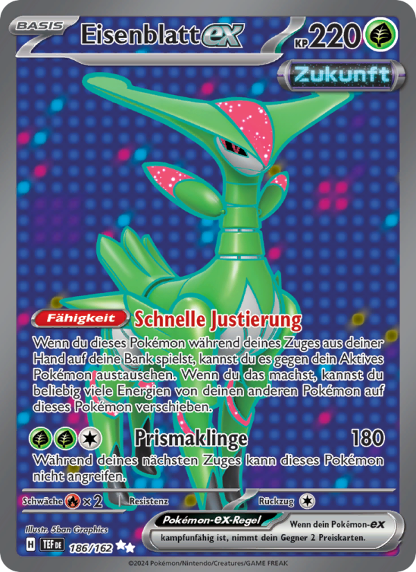 Eisenblatt-ex 186 — Gewalten der Zeit (German Pokémon TCG card)