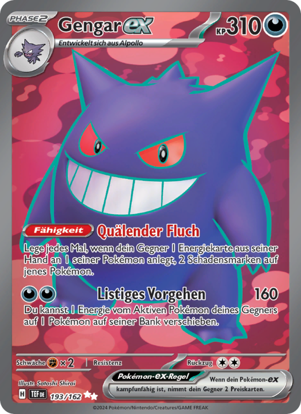 Gengar-ex 193 — Gewalten der Zeit (German Pokémon TCG card)