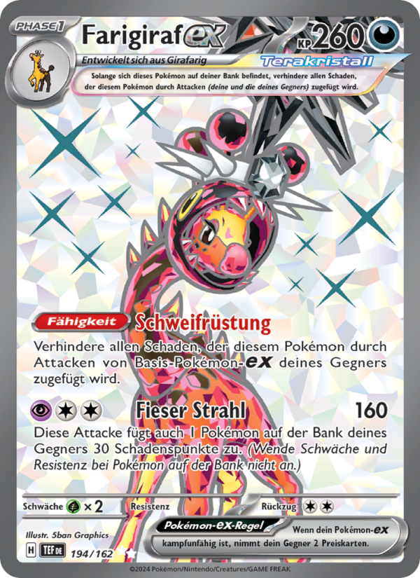 Farigiraf-ex 194 — Gewalten der Zeit (German Pokémon TCG card)