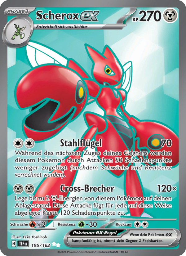 Scherox-ex 195 — Gewalten der Zeit (German Pokémon TCG card)