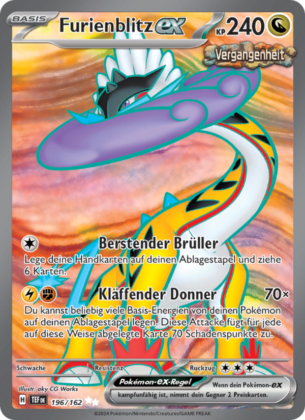 Furienblitz-ex 196 — Gewalten der Zeit (German Pokémon TCG card)