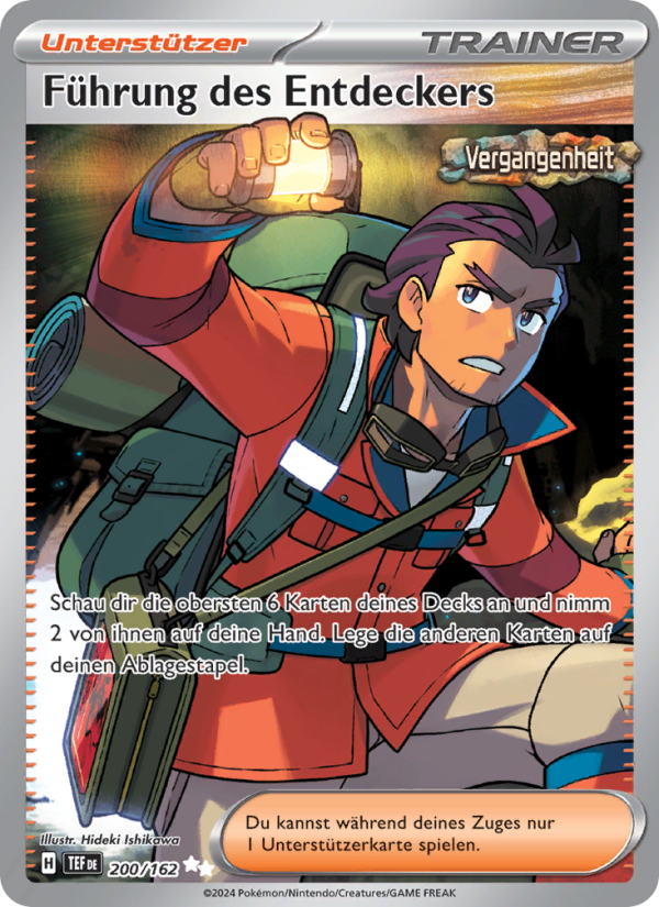 Führung des Entdeckers 200 — Gewalten der Zeit (German Pokémon TCG card)