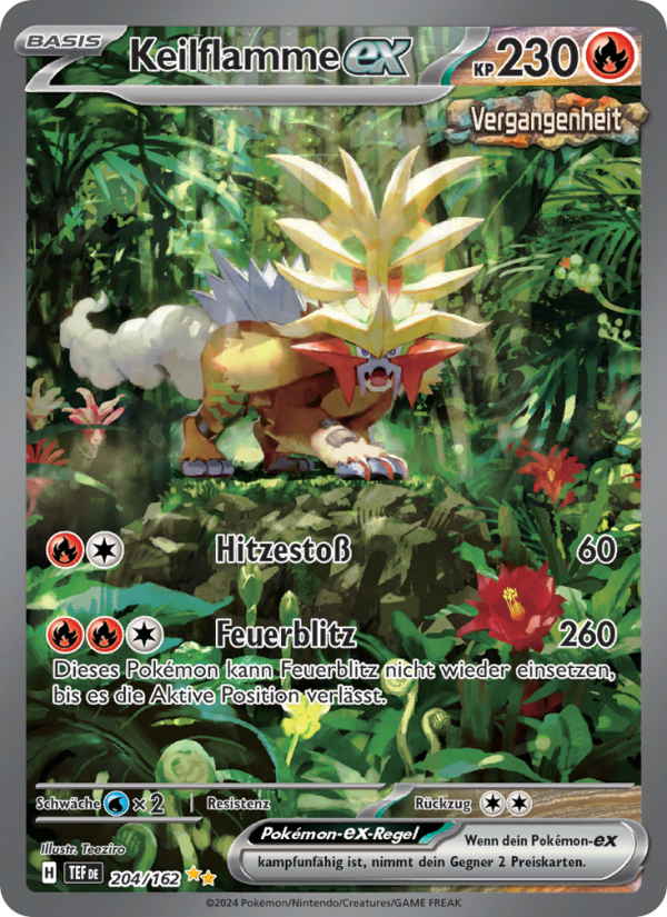 Keilflamme-ex 204 — Gewalten der Zeit (German Pokémon TCG card)