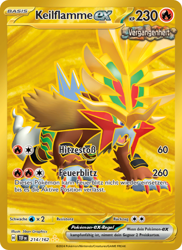 Keilflamme-ex 214 — Gewalten der Zeit (German Pokémon TCG card)