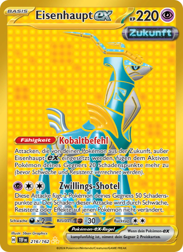 Eisenhaupt-ex 216 — Gewalten der Zeit (German Pokémon TCG card)