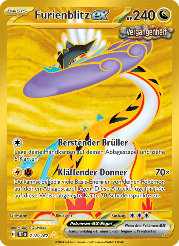 Furienblitz-ex 218 — Gewalten der Zeit (German Pokémon TCG card)