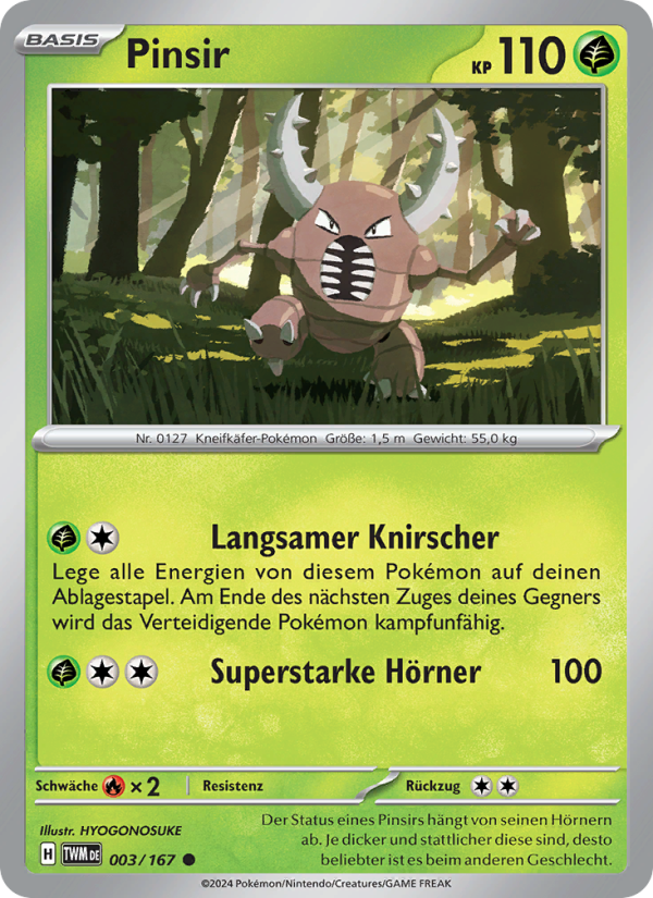 Pinsir 003 — Maskerade im Zwielicht (German Pokémon TCG card)