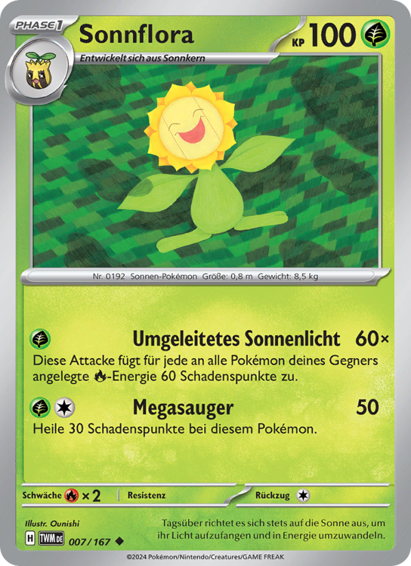 Sonnflora 007 — Maskerade im Zwielicht (German Pokémon TCG card)
