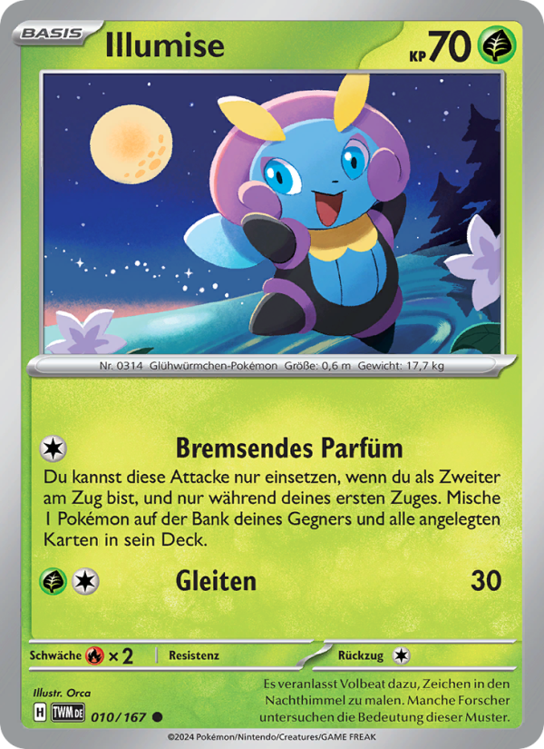 Illumise 010 — Maskerade im Zwielicht (German Pokémon TCG card)