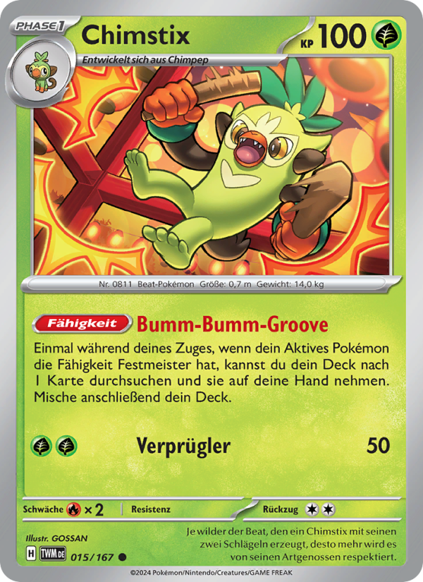 Chimstix 015 — Maskerade im Zwielicht (German Pokémon TCG card)