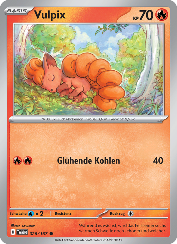 Vulpix 026 — Maskerade im Zwielicht (German Pokémon TCG card)