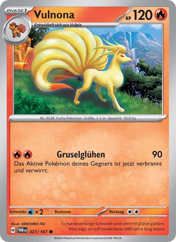 Vulnona 027 — Maskerade im Zwielicht (German Pokémon TCG card)
