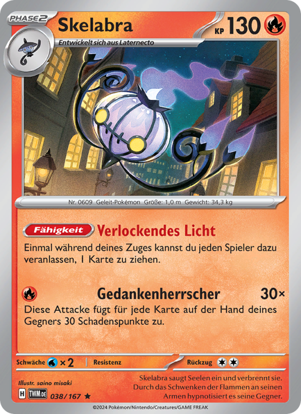 Skelabra 038 — Maskerade im Zwielicht (German Pokémon TCG card)