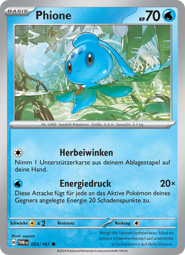 Phione 055 — Maskerade im Zwielicht (German Pokémon TCG card)