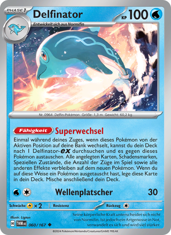 Delfinator 060 — Maskerade im Zwielicht (German Pokémon TCG card)