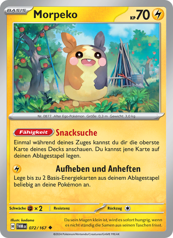 Morpeko 072 — Maskerade im Zwielicht (German Pokémon TCG card)