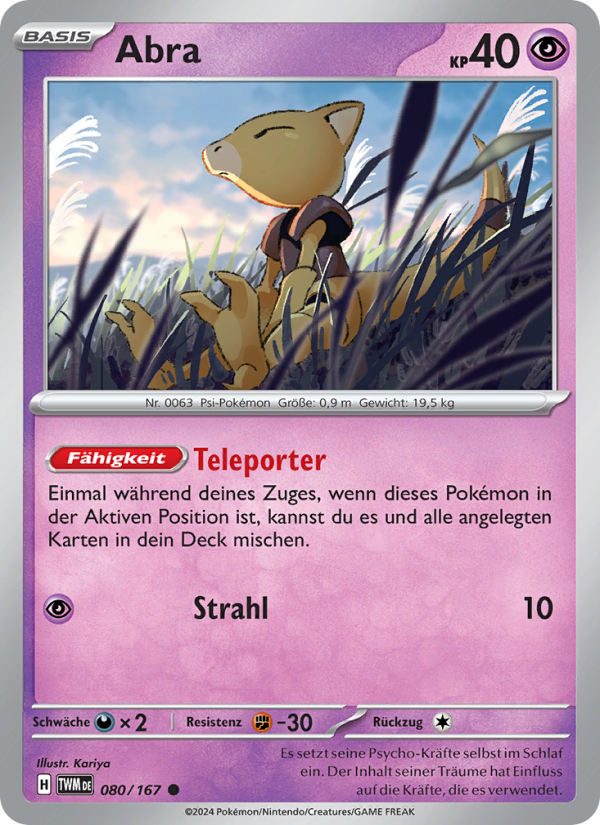 Abra 080 — Maskerade im Zwielicht (German Pokémon TCG card)