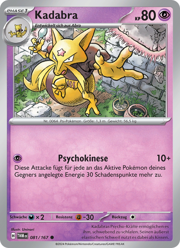 Kadabra 081 — Maskerade im Zwielicht (German Pokémon TCG card)